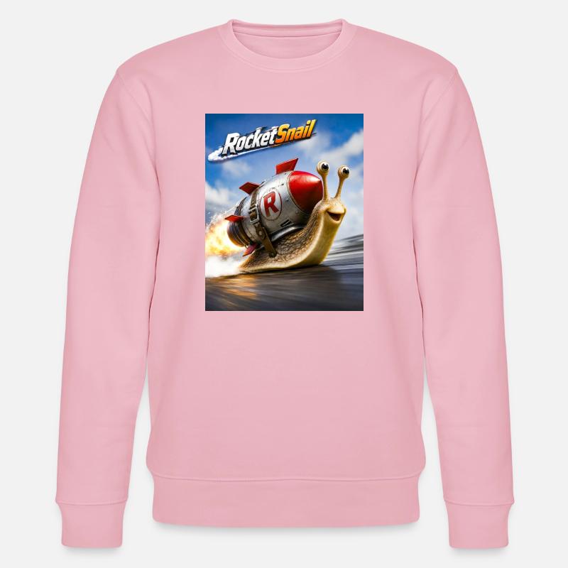 Aventure Rapide Spatiale Escargot Fusée - Sweat bio CHANGER Stanley/Stella Unisexe - rose pâle