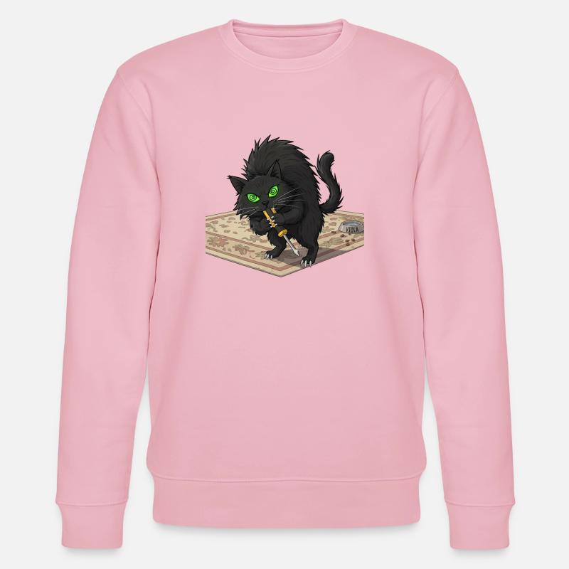 Aggro Katze auf Perser-Teppich - Stanley/Stella Unisex Bio-Sweatshirt CHANGER  - Hellrosa