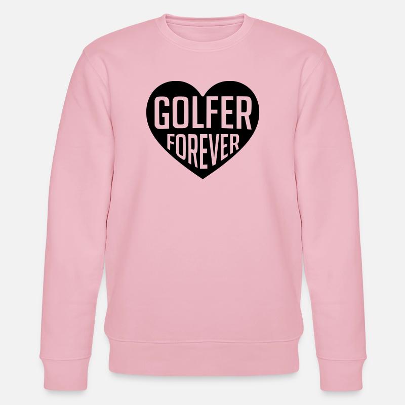 Golf - Golfer Forever Heart - Stanley/Stella CHANGER Unisex Organic Sweatshirt - cotton pink