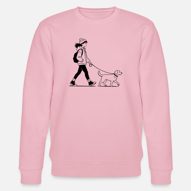 Gassi gehen mit dem Hund - Stanley/Stella Unisex Bio-Sweatshirt CHANGER  - Hellrosa