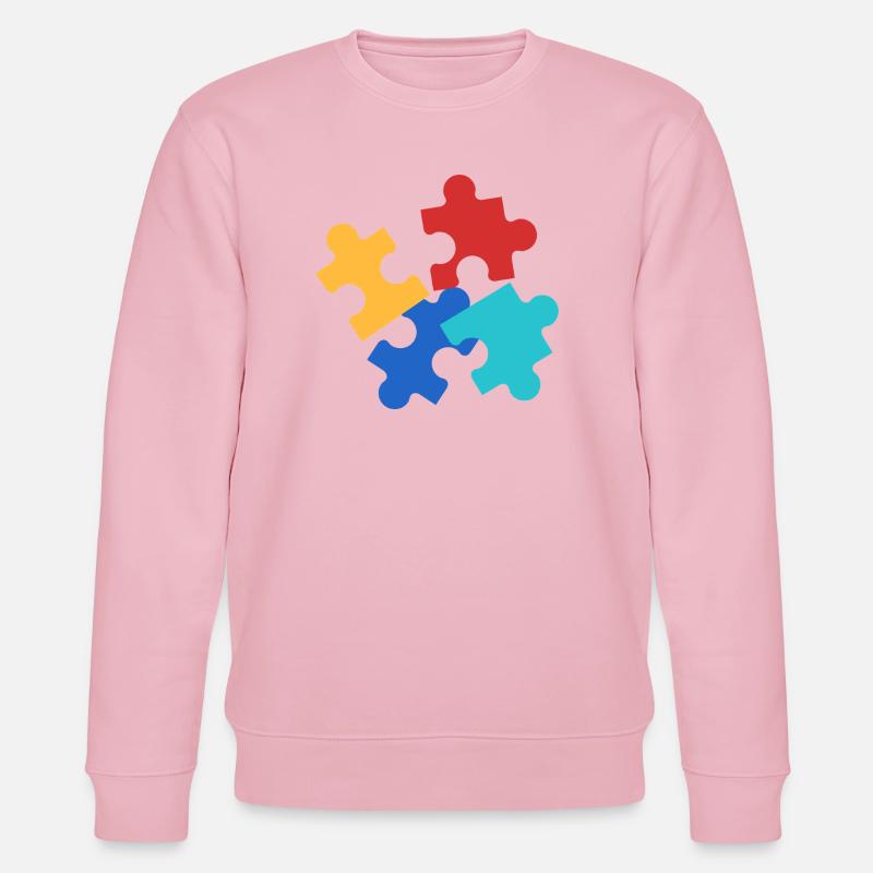 Bunte Puzzleteile Collage - Stanley/Stella Unisex Bio-Sweatshirt CHANGER  - Hellrosa