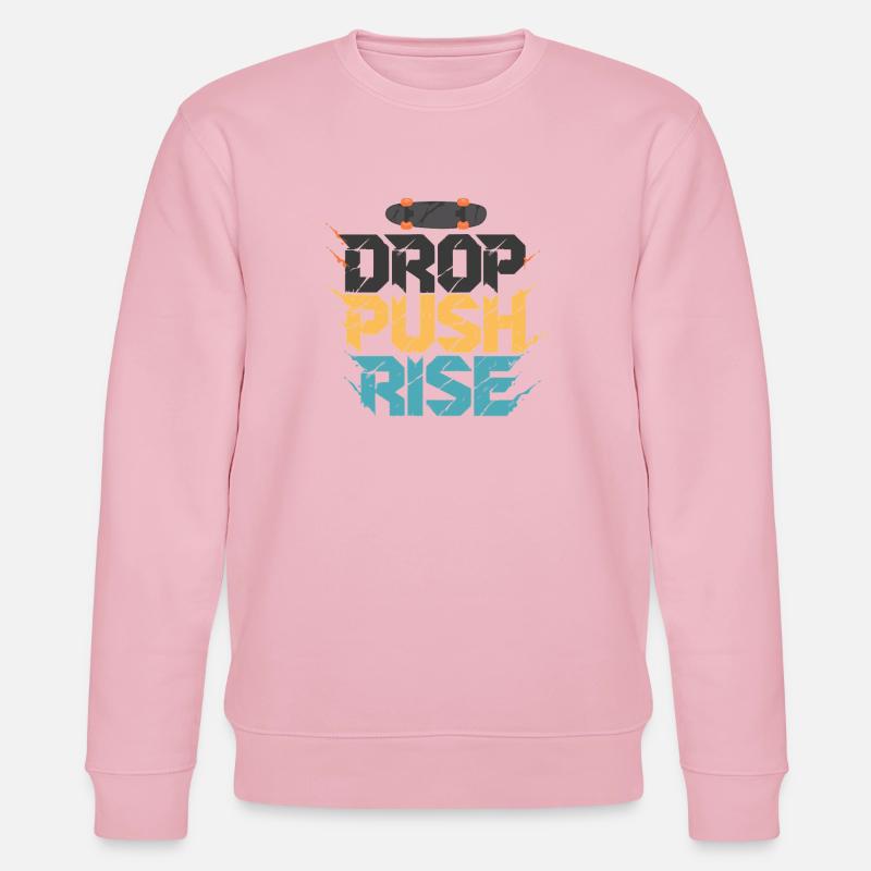 Drop Push Rise Skateboard Art - Sweat bio CHANGER Stanley/Stella Unisexe - rose pâle