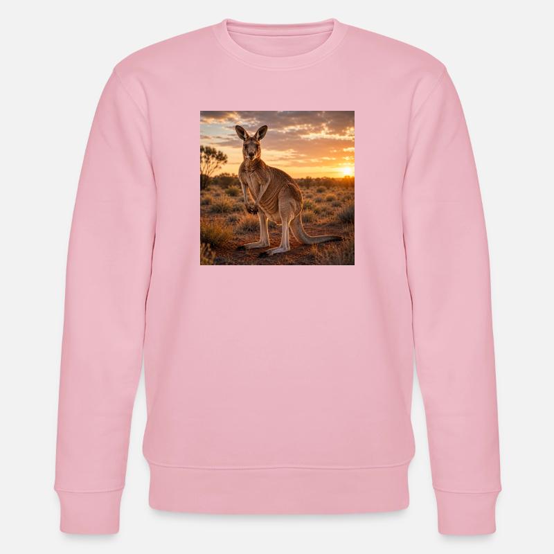 Kangourou au coucher du soleil - Sweat bio CHANGER Stanley/Stella Unisexe - rose pâle