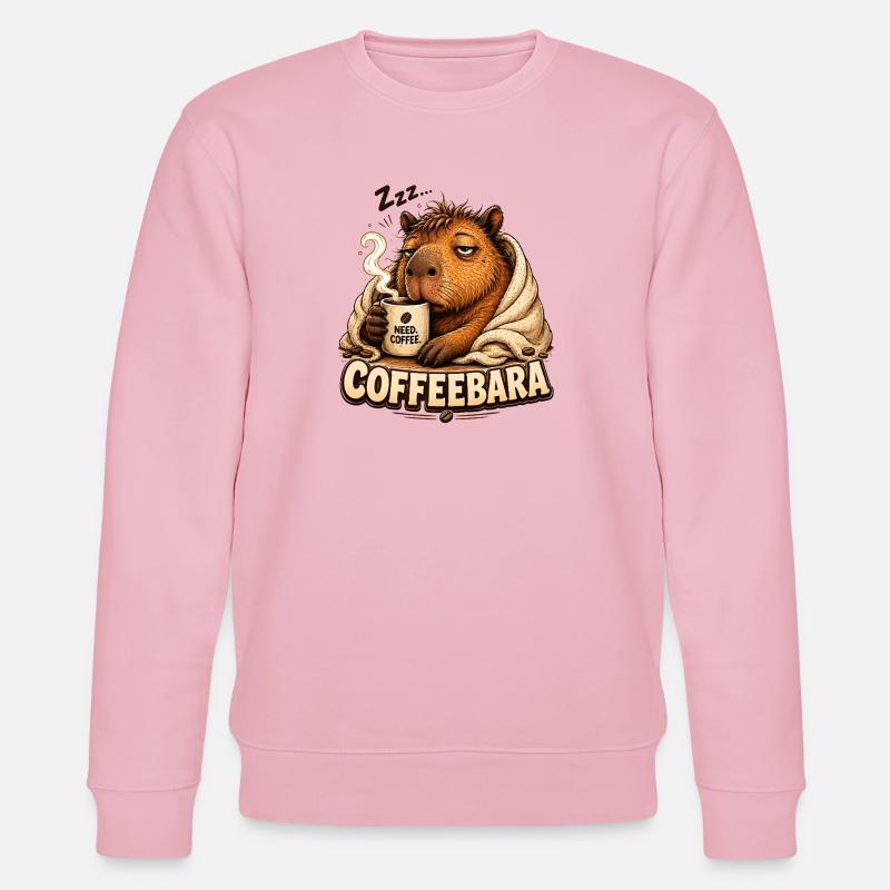 CoffeeBara Capybara - Sweat bio CHANGER Stanley/Stella Unisexe - rose pâle