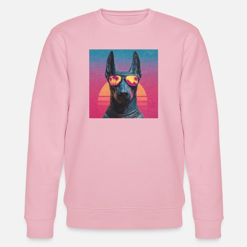 Anubis Synthwave - Dieu en vacances - Sweat bio CHANGER Stanley/Stella Unisexe - rose pâle