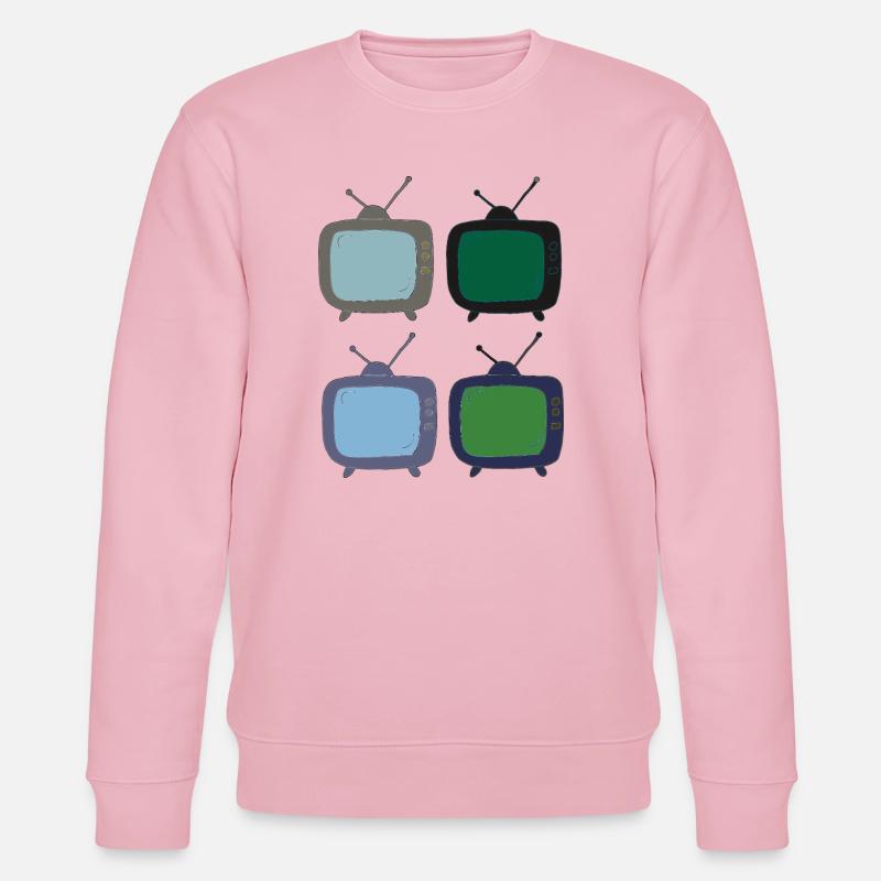 fernseher_4fach_bunt - Stanley/Stella CHANGER Unisex Organic Sweatshirt - cotton pink