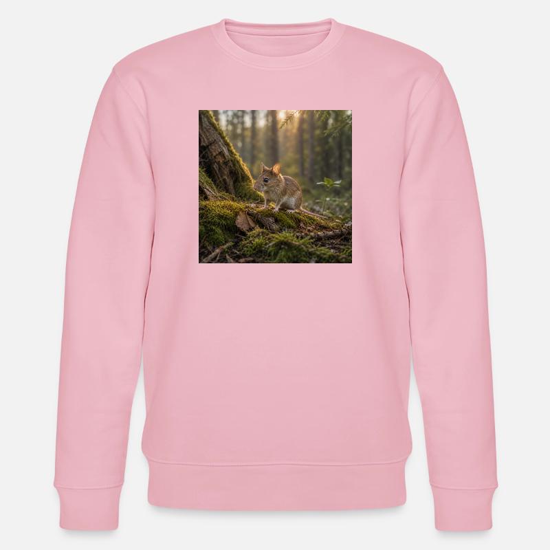 Waldmaus / Maus in der Abendsonne - Stanley/Stella Unisex Bio-Sweatshirt CHANGER  - Hellrosa