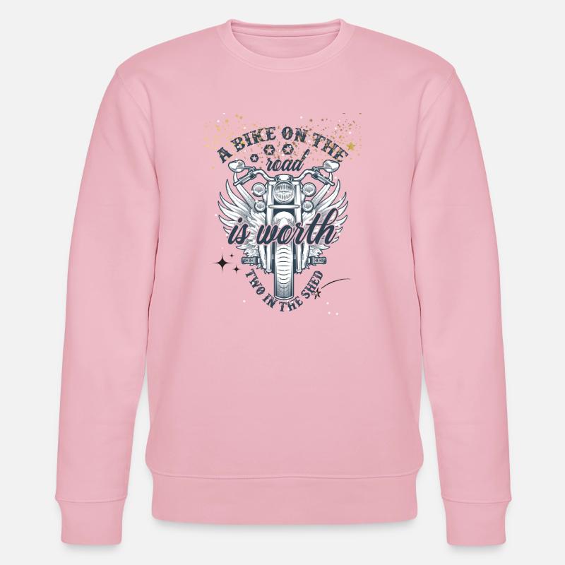 Moto ailée sur route libre - Sweat bio CHANGER Stanley/Stella Unisexe - rose pâle