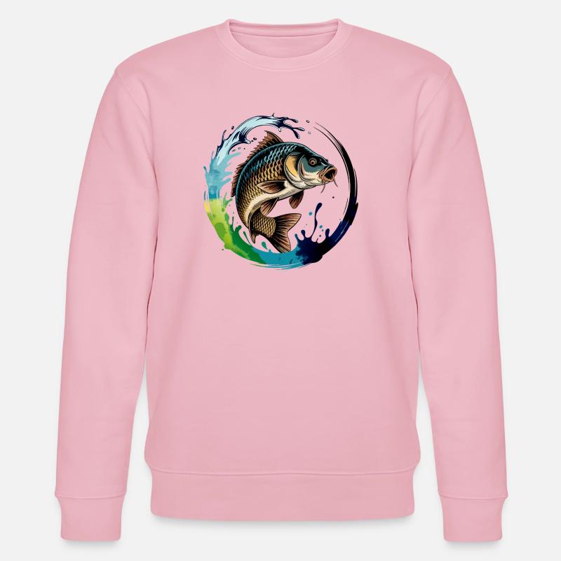 Jumping Carp - Stanley/Stella CHANGER Unisex Organic Sweatshirt - cotton pink