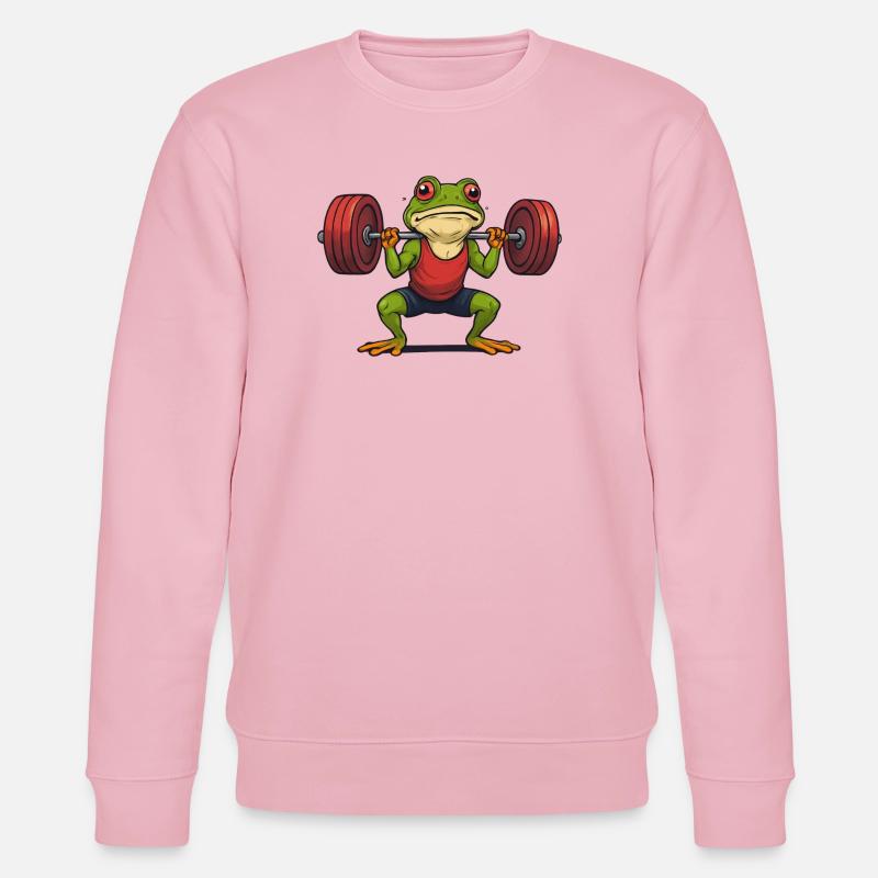 Muskulärer Gewichtheberfrosch - Stanley/Stella Unisex Bio-Sweatshirt CHANGER - Hellrosa