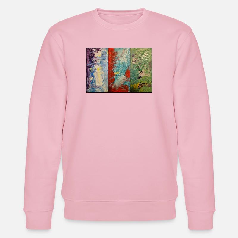 Triptychon Farbfluss - Stanley/Stella Unisex Bio-Sweatshirt CHANGER  - Hellrosa