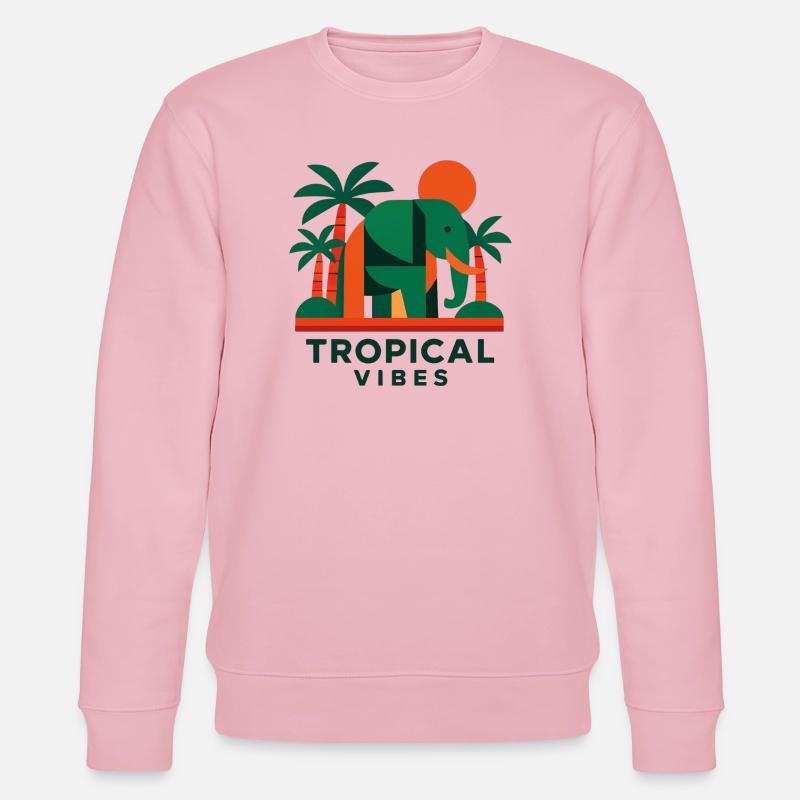 Tropical Elephant - Stanley/Stella Unisex Bio-Sweatshirt CHANGER  - Hellrosa