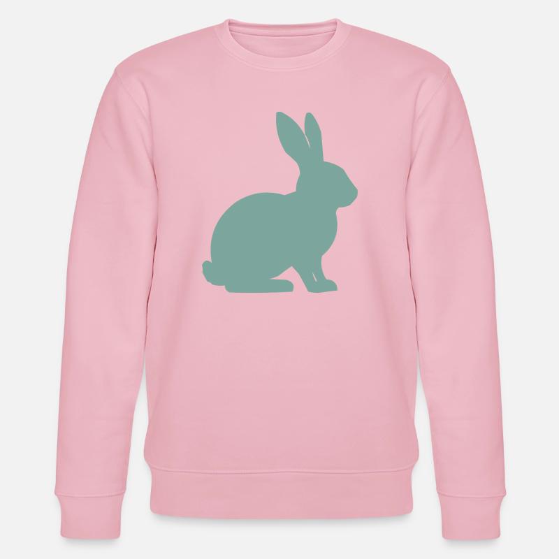 Rabbit Silhouette - Stanley/Stella CHANGER Unisex Organic Sweatshirt - cotton pink