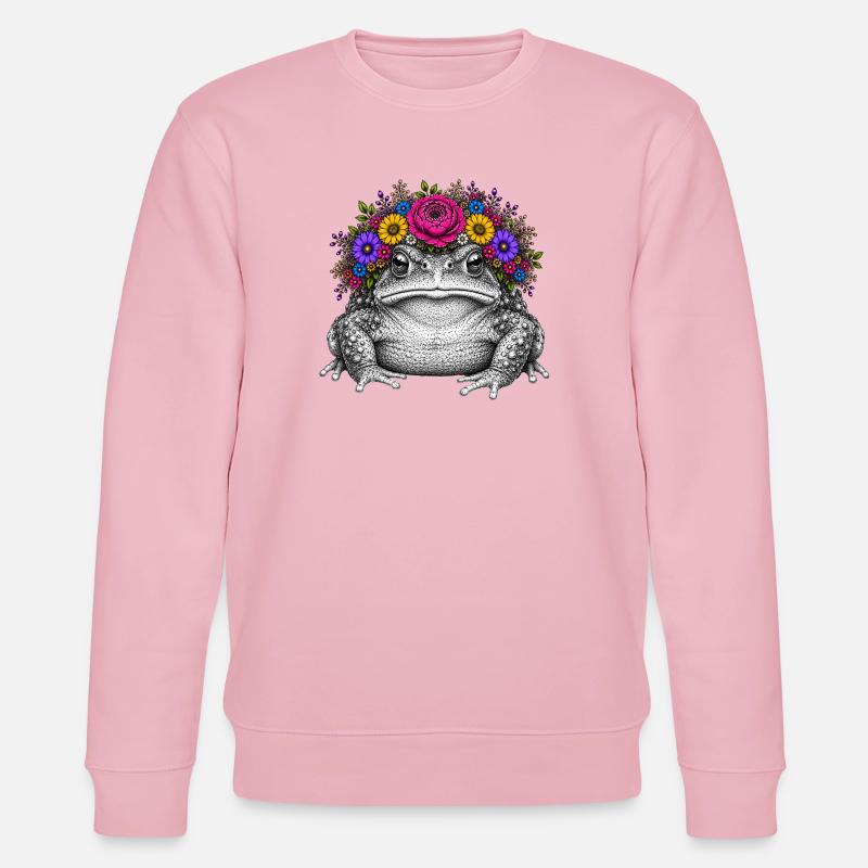 Crapaud avec couronne de fleurs - Sweat bio CHANGER Stanley/Stella Unisexe - rose pâle