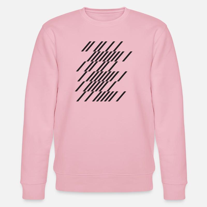 Diagonal Line Grid Overlap - Stanley/Stella CHANGER Unisex Organic Sweatshirt - cotton pink