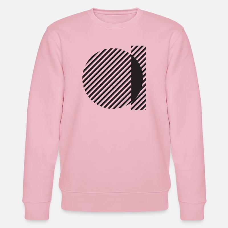 Diagonal Stripe Circle Abstract - Stanley/Stella CHANGER Unisex Organic Sweatshirt - cotton pink