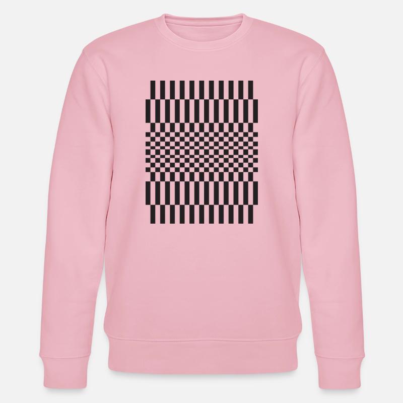Geometrisches Schachbrett-Gittermuster - Stanley/Stella Unisex Bio-Sweatshirt CHANGER  - Hellrosa