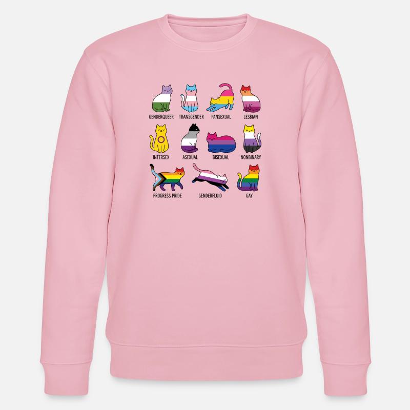 LGBTQ-Pride-Monat – Rainbow Cats - Stanley/Stella Unisex Bio-Sweatshirt CHANGER  - Hellrosa