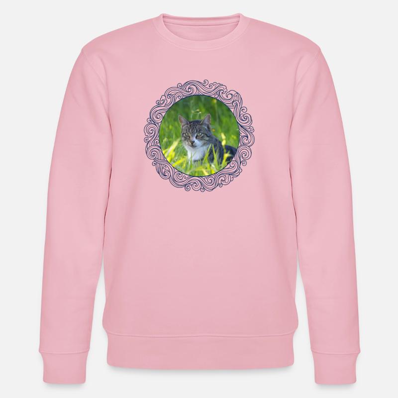 Katzen Kater Freigänger - Stanley/Stella Unisex Bio-Sweatshirt CHANGER  - Hellrosa