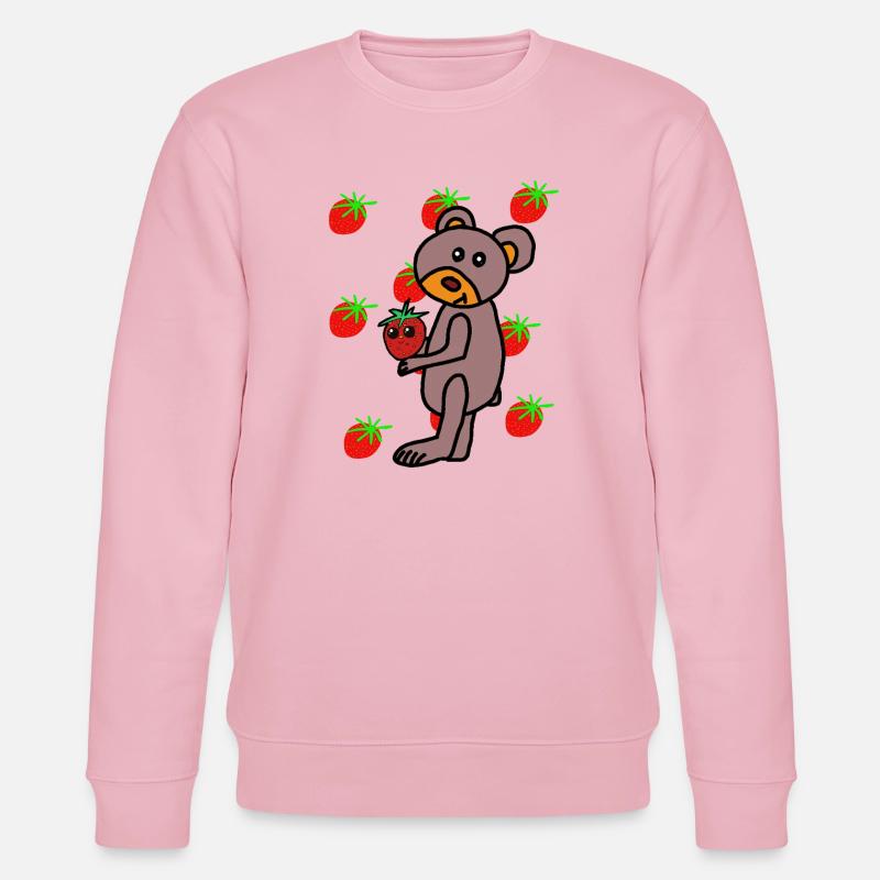 Erdbeere Teddy Kinder Bär - Stanley/Stella Unisex Bio-Sweatshirt CHANGER - Hellrosa