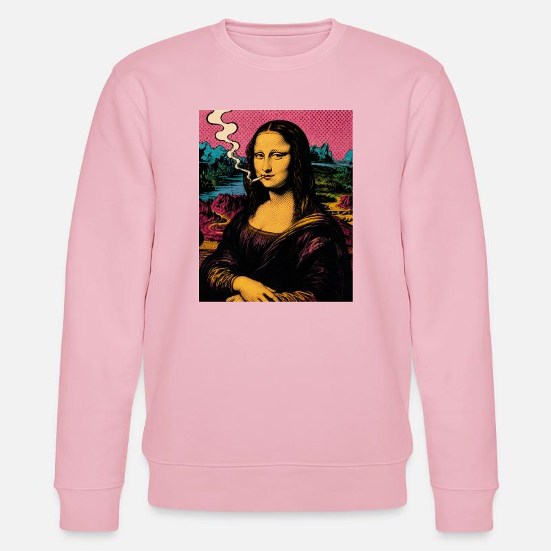 Mona Lisa Smoking Pop Art - Stanley/Stella CHANGER Unisex Organic Sweatshirt - cotton pink