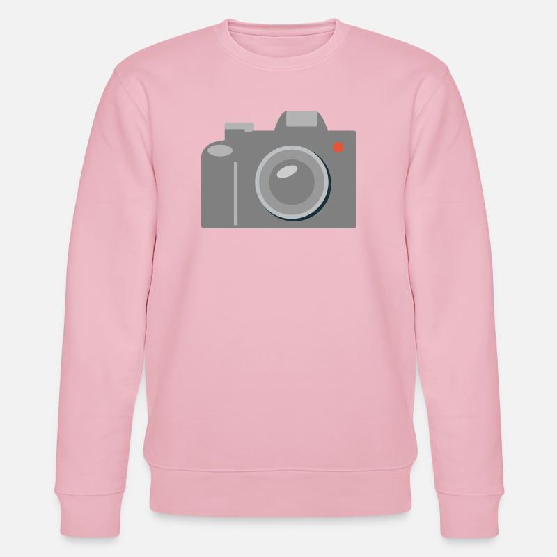 Camera Icon Graphic Gray - Stanley/Stella CHANGER Unisex Organic Sweatshirt - cotton pink