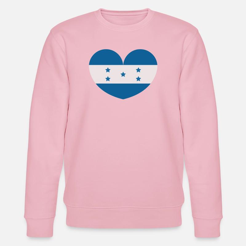 Drapeau du cœur du Honduras - Sweat bio CHANGER Stanley/Stella Unisexe - rose pâle