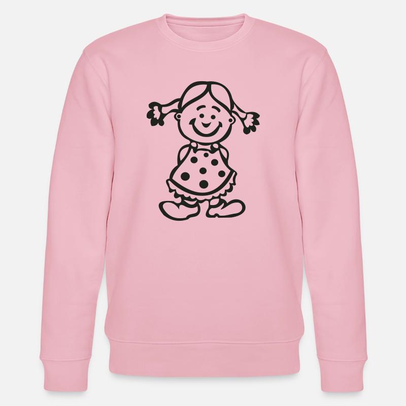 Fröhliches Mädchen mit Punktenkleid - Stanley/Stella Unisex Bio-Sweatshirt CHANGER  - Hellrosa