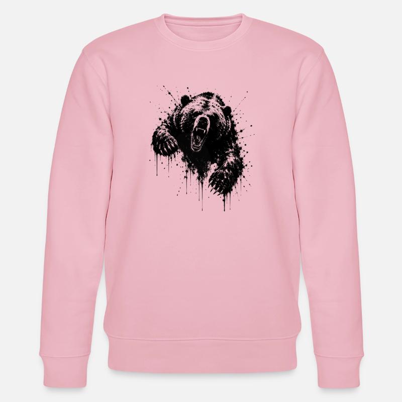 Dark Bear Spritz Graffiti - Stanley/Stella CHANGER Unisex Organic Sweatshirt - cotton pink