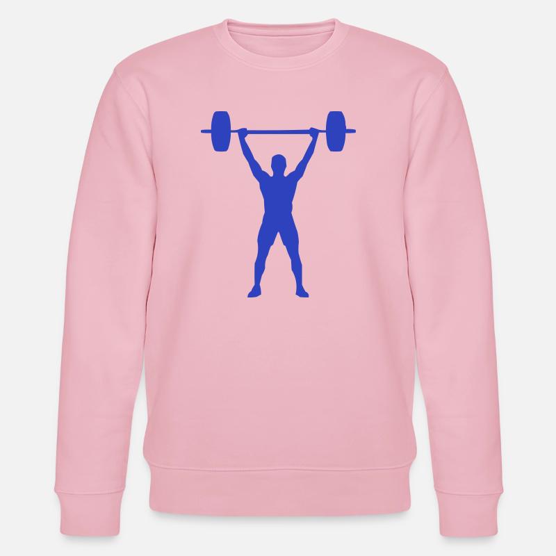 Gewichtheber Silhouette Blau - Stanley/Stella Unisex Bio-Sweatshirt CHANGER - Hellrosa