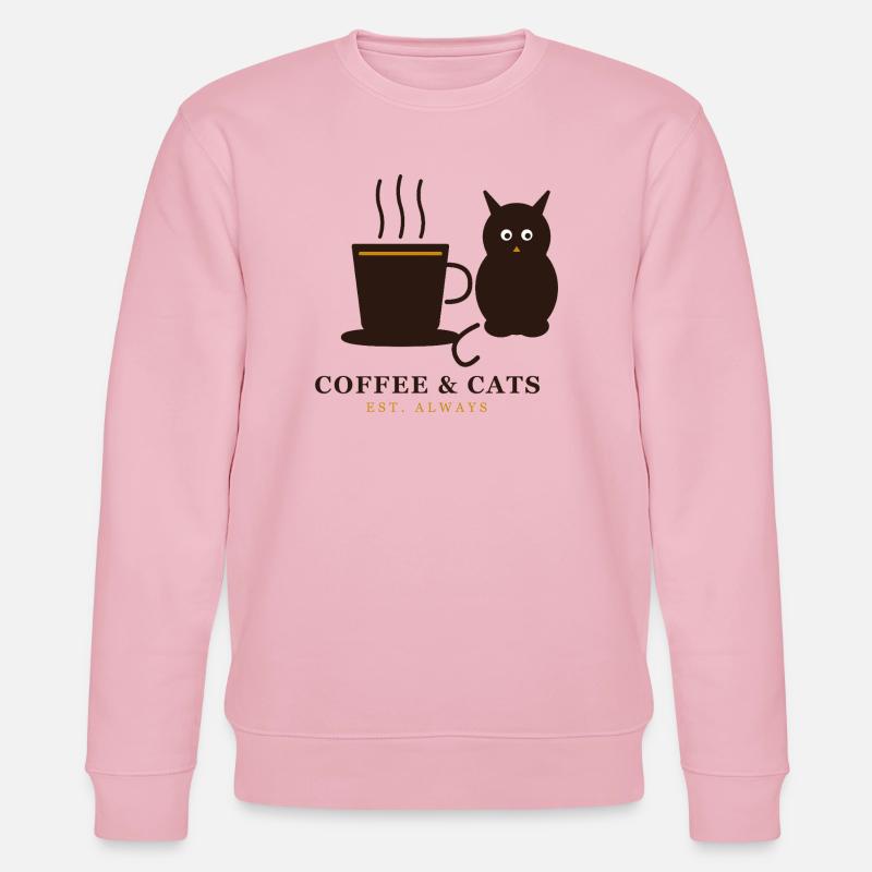 Coffee Cats Gemütliche Momente - Stanley/Stella Unisex Bio-Sweatshirt CHANGER  - Hellrosa