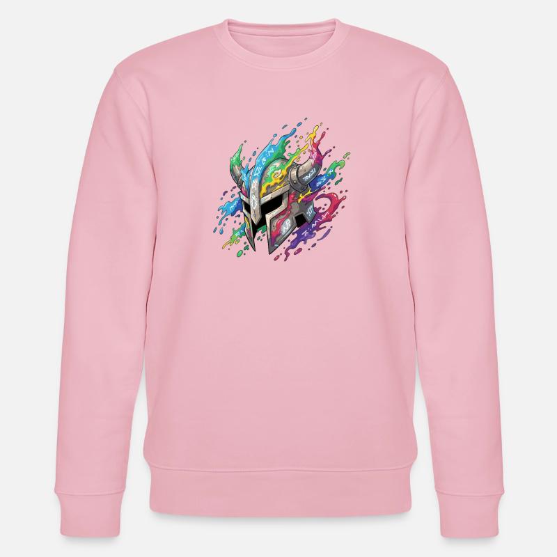Runenhelm im Regenbogenfeuer - Stanley/Stella Unisex Bio-Sweatshirt CHANGER  - Hellrosa