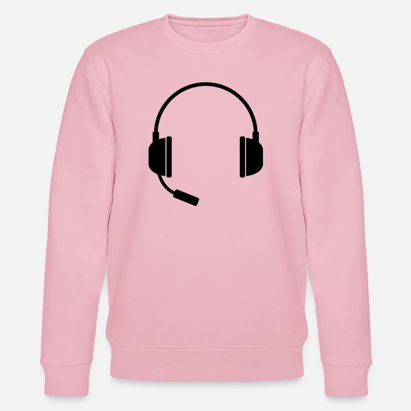 Headset With Microphone - Stanley/Stella CHANGER Unisex Organic Sweatshirt - cotton pink