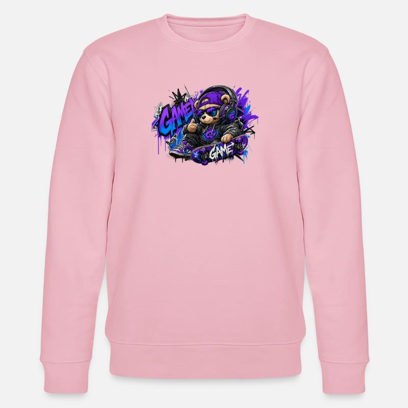 Game Bear Skate Graffiti - Sweat bio CHANGER Stanley/Stella Unisexe - rose pâle