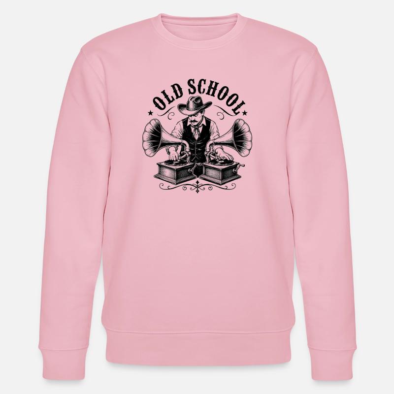 Old School DJ with Gramophone - Stanley/Stella CHANGER Unisex Organic Sweatshirt - cotton pink