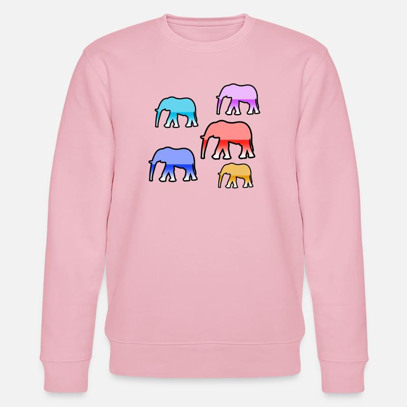 Elefanten - Stanley/Stella Unisex Bio-Sweatshirt CHANGER - Hellrosa