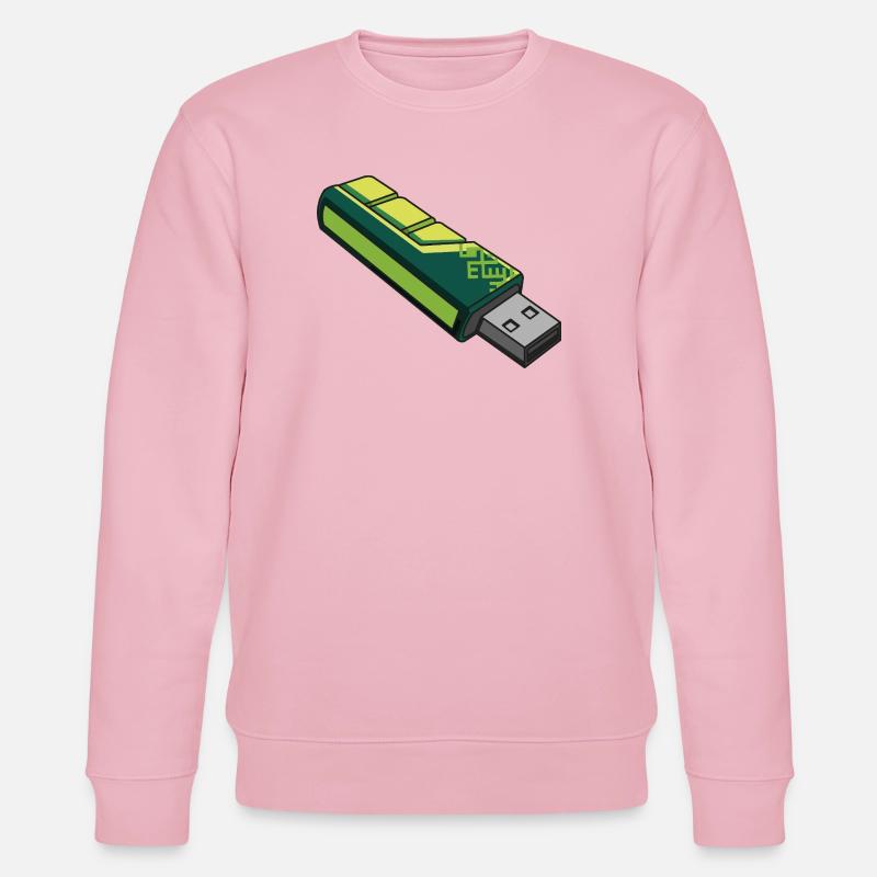 usb_en_tonos_verdes - Stanley/Stella Unisex Bio-Sweatshirt CHANGER  - Hellrosa