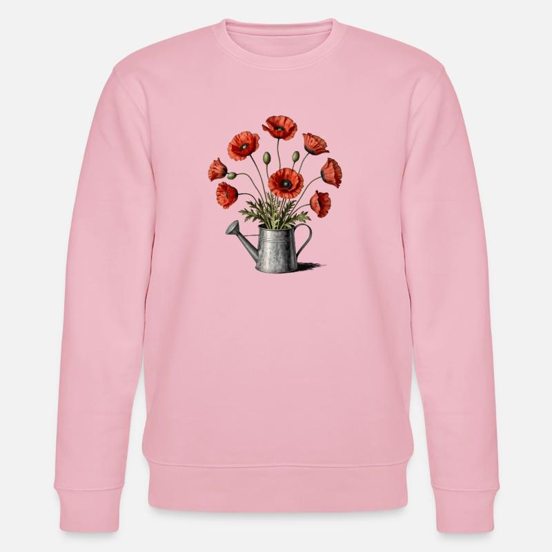 Coquelicots dans un arrosoir - Sweat bio CHANGER Stanley/Stella Unisexe - rose pâle