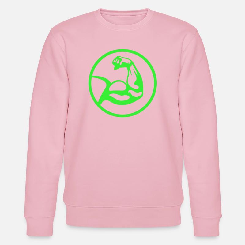 Biceps – silhouette verte - Sweat bio CHANGER Stanley/Stella Unisexe - rose pâle
