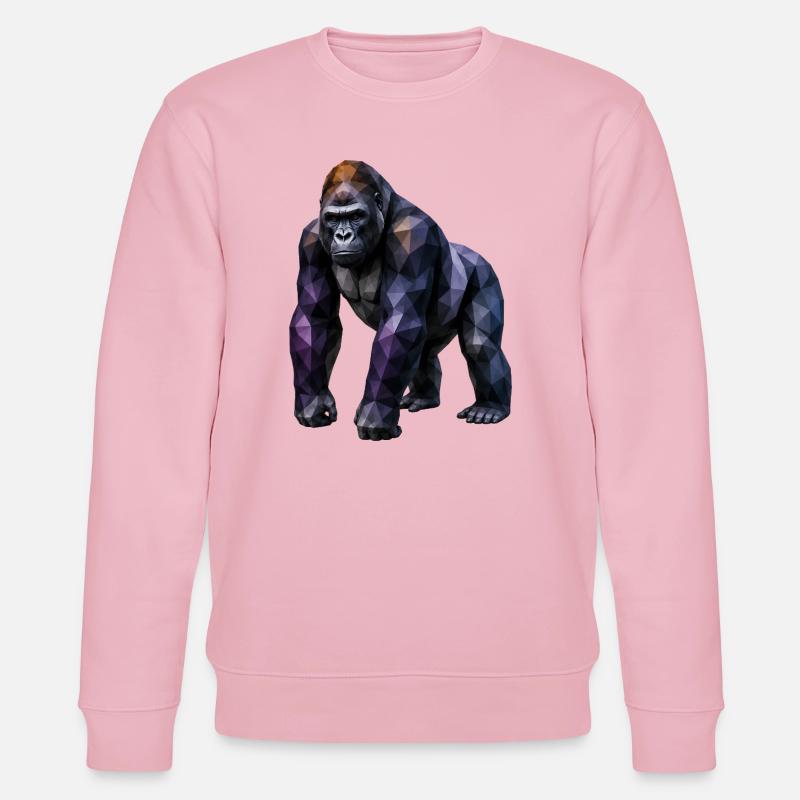 Gorilla Polygon – Farbige Geometrie - Stanley/Stella Unisex Bio-Sweatshirt CHANGER  - Hellrosa
