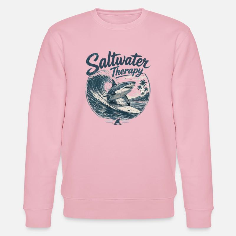 Saltwater Therapy Surfwave - Stanley/Stella CHANGER Unisex Organic Sweatshirt - cotton pink