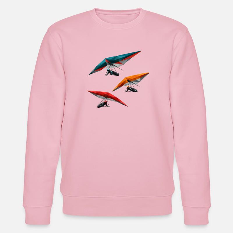 Trio polygonal des deltaplanes - Sweat bio CHANGER Stanley/Stella Unisexe - rose pâle