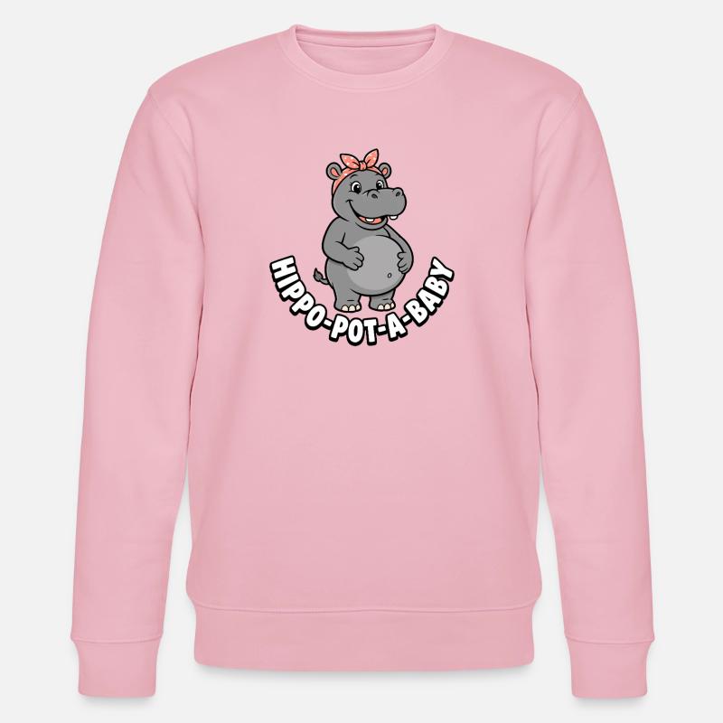 Mère enceinte Hippopotam-un-bébé Hippopotam-un-bébé Hippopotame - Sweat bio CHANGER Stanley/Stella Unisexe - rose pâle