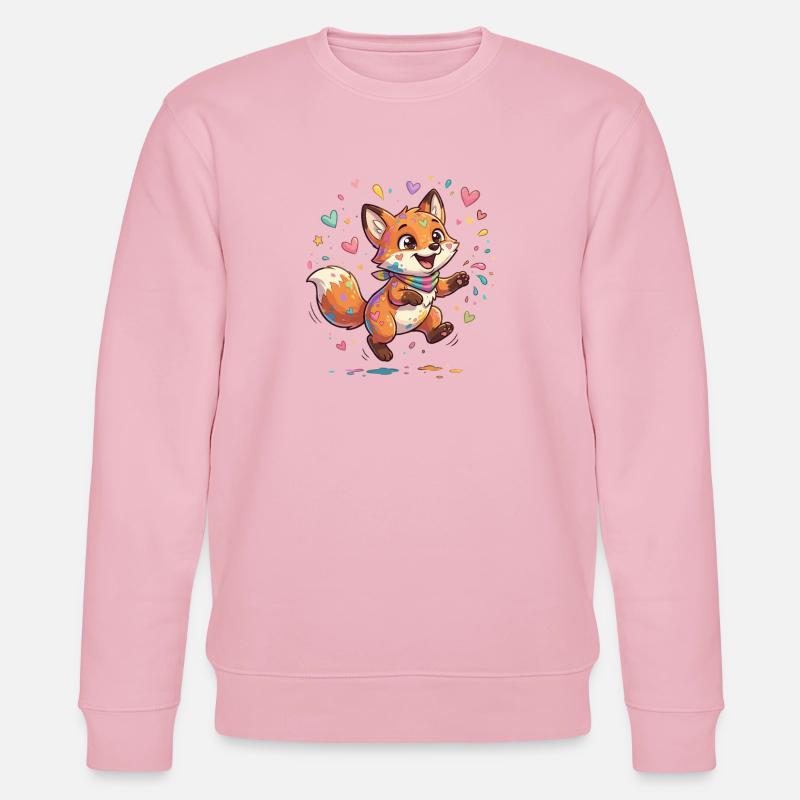 Adorable renard arc-en-ciel - Sweat bio CHANGER Stanley/Stella Unisexe - rose pâle