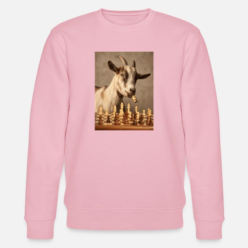 La chèvre jouant aux échecs - Sweat bio CHANGER Stanley/Stella Unisexe - rose pâle