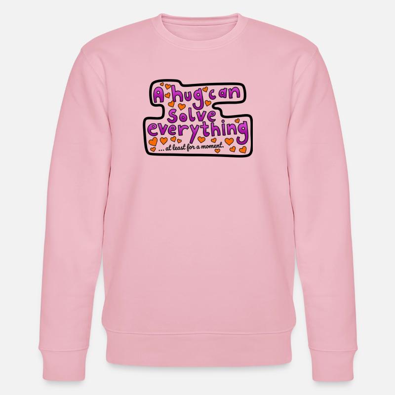 Un câlin peut aider - Sweat bio CHANGER Stanley/Stella Unisexe - rose pâle
