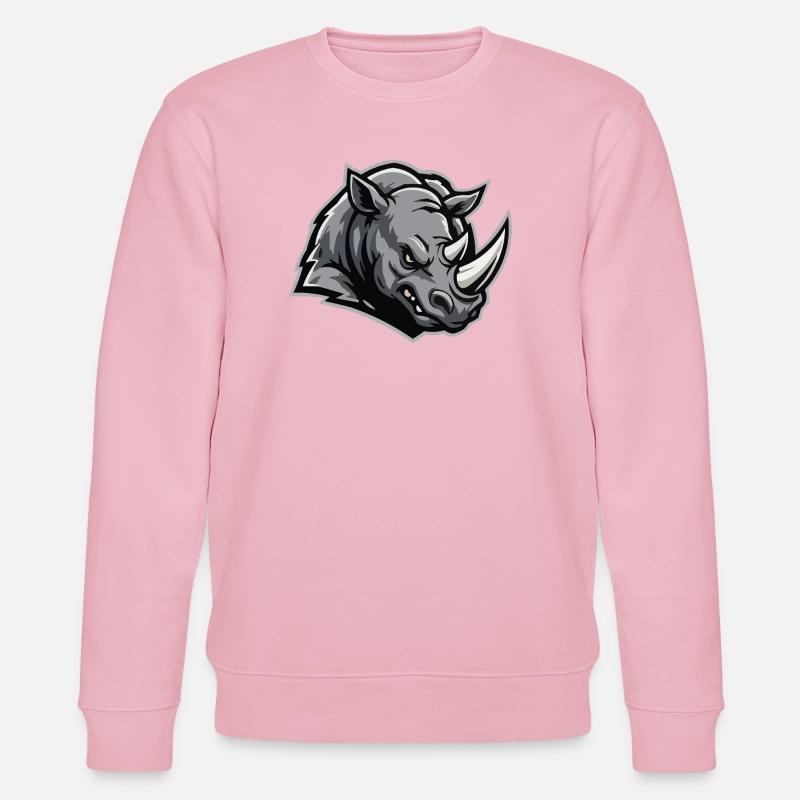 Stählernder Rhino Kopf - Stanley/Stella Unisex Bio-Sweatshirt CHANGER - Hellrosa