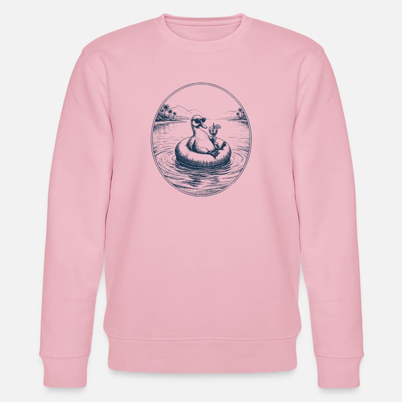 Ente mit Cocktail - Stanley/Stella Unisex Bio-Sweatshirt CHANGER - Hellrosa