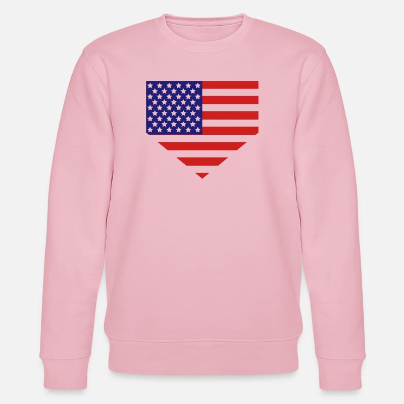 Drapeau américain au marbre - Sweat bio CHANGER Stanley/Stella Unisexe - rose pâle
