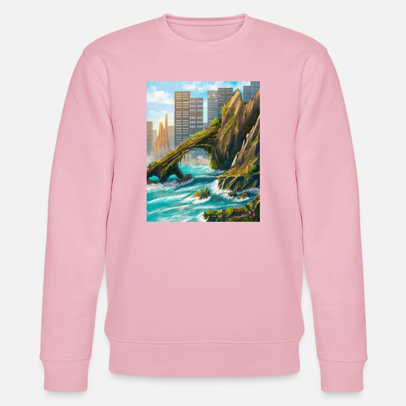Rocky Arch und Stadtküste - Stanley/Stella Unisex Bio-Sweatshirt CHANGER  - Hellrosa